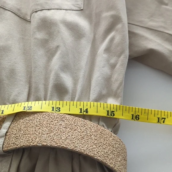 Vintage 80's Liz Claiborne Tan Belted Jacket Dress - Size 12 Good Condition - Picture 8 of 10